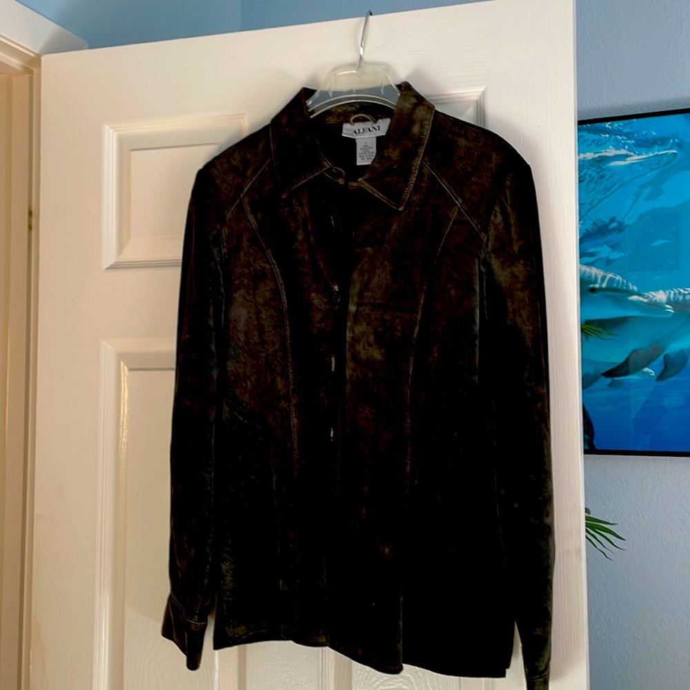 Olive green suede jacket